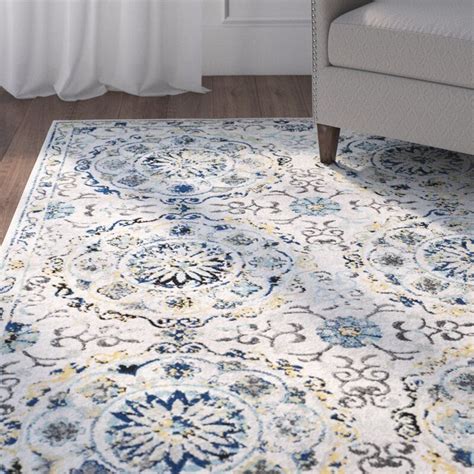 Bungalow Rose Ameesha Floral Ivory Area Rug And Reviews Wayfair Floral