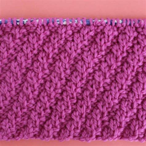 Diagonal Rib Stitch Knitting Pattern Studio Knit