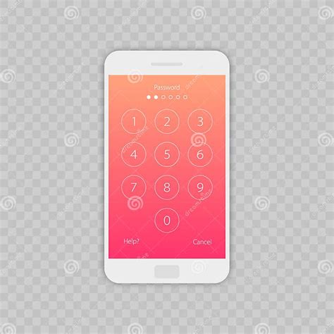 Passcode Interface For Lock Screen Login Or Enter Password Pages Vector Phone Id Recognition