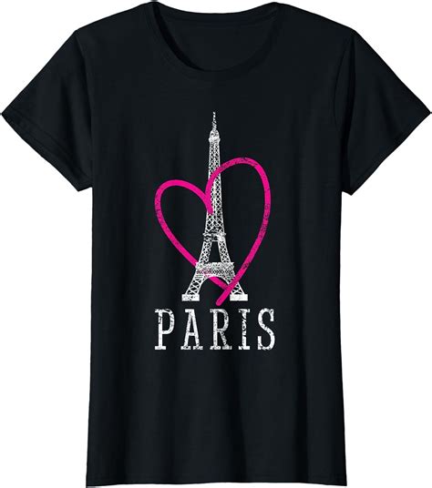 Eiffel Tower Heart Love Trip Paris Vintage T-Shirt - Walmart.com
