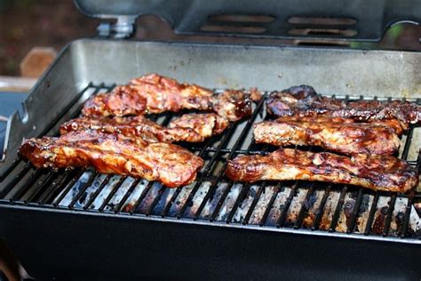 Grilled boneless pork ribs on skewers. Grilled BBQ Country Style Ribs Recipe