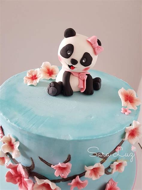 Panda And Cherry Blossoms Cake Cake By Sara Luz Cakesdecor
