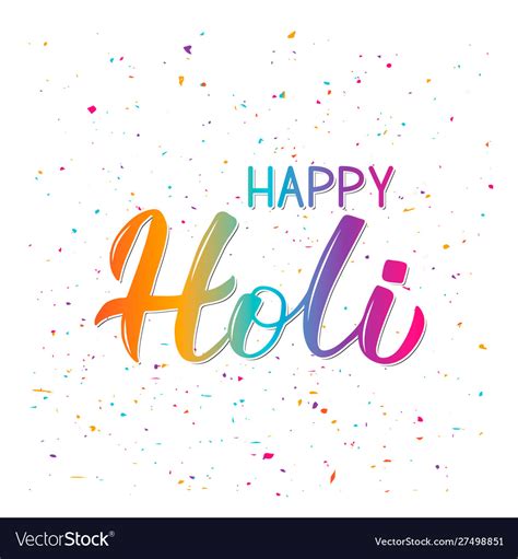 Happy Holi Colorful 3d Lettering Indian Royalty Free Vector