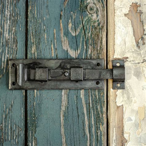 Tür Verschluss Flachriegel Torbeschläge antike Beschläge Schubriegel gekröpft 