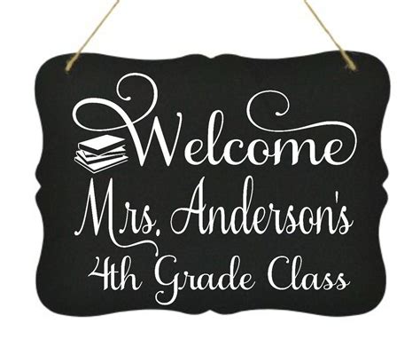 Teachers Door Sign Personalized Teacher Sign Welcome Door Etsy