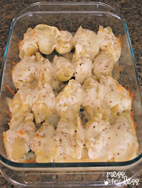 This chicken alfredo is so easy to whip up and is made in just one pan! chicken alfredo stuffed shells -- needed to season the ...
