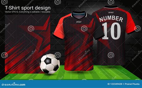 Soccer Jersey And T Shirt Sport Mockup Template Graphic Design For