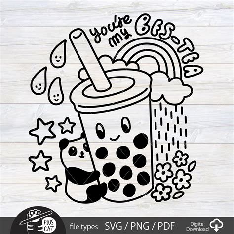Bubble Tea Coloring Sheet