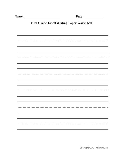 Writing Paper Grade 1 Free Writing Paper For 1st Grade Gubel