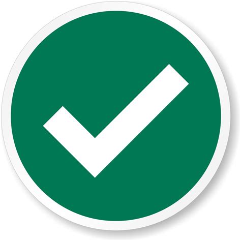 Green Tick Marking Label Okay Label