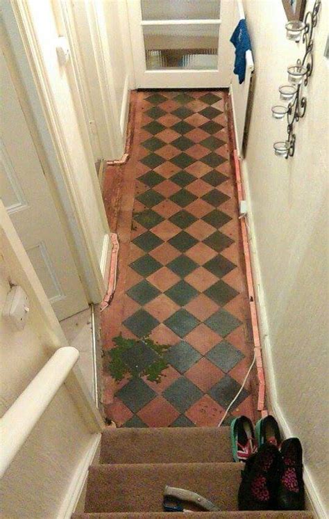 The stone tile looks especially great in both. Restoring Neglected Geometric Victorian Hallway Tiles in ...