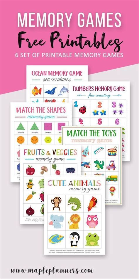 Fun Memory Games For Kids Free Printables Printables Free Kids