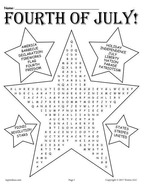 Printable Fourth Of July Word Search Fourth Of July Fourth Of July