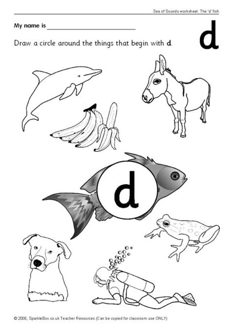 Letter Sounds D Worksheets  99Worksheets