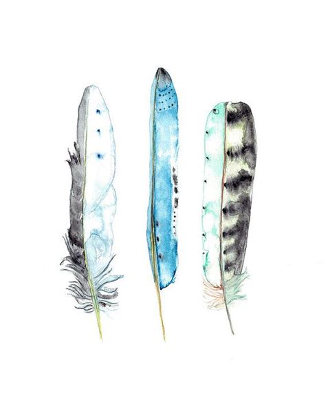 Feather Print Boho Feather Art Watercolour Feathers By Winterowls