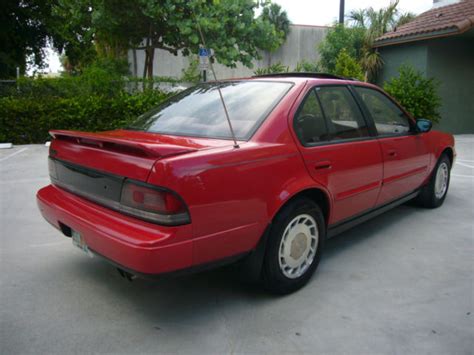Nissan Maxima Sedan 1991 Red For Sale Jn1hj01p5mt588965 Perfect Carfax