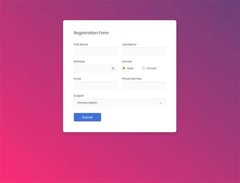 Bootstrap 4 Form Template Free Download