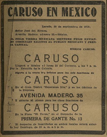 Enrico Caruso Hace 100 Años Enloqueció A México Con Su Visita