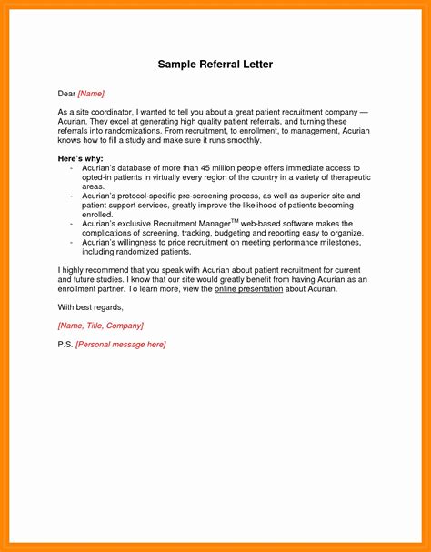The reader does not have time to go through pages of text before deciding whether get the readers attention straight away. Medical Referral Letter Template New Sample Testimonial ...