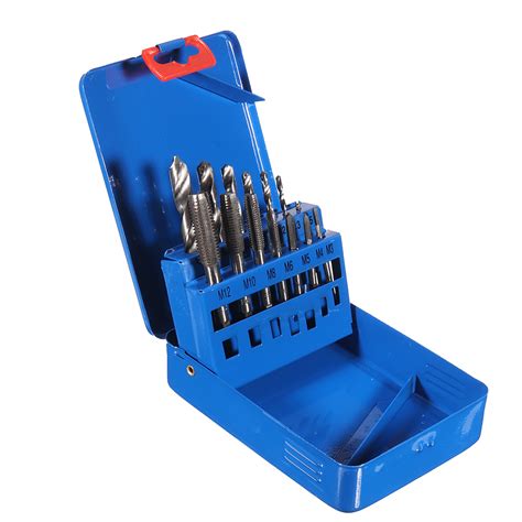 Drillpro 14pcs Hss Metric M3 M12 Screw Tap And Drill Set With Metal