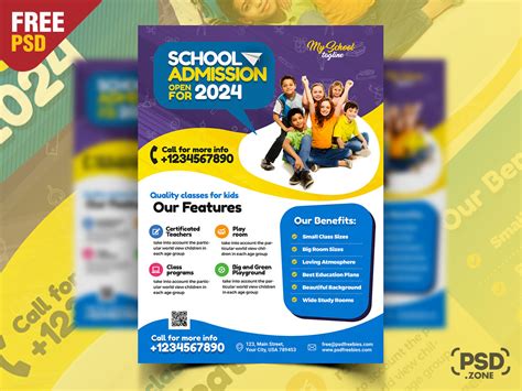 School Admission Open Flyer Design Psd Psd Zone