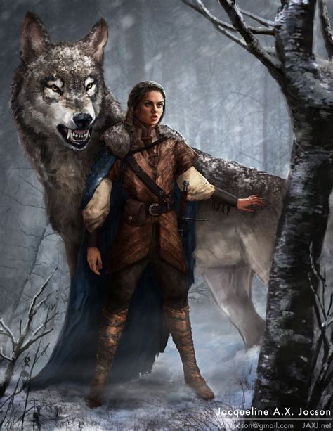 Arya Stark And Nymeria By Monsterling On Deviantart Fantasy Art Game