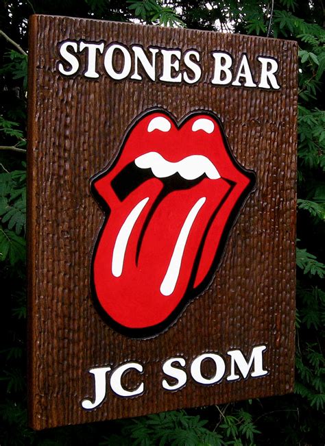 Placa Entalhada Em Madeira Stones Bar Jc Bar Pica Pau Entalhes