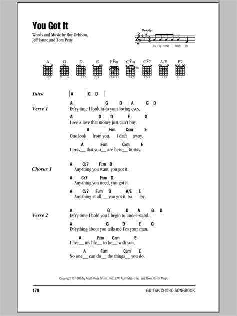 You Got It By Roy Orbison Guitar Chordslyrics Guitar Instructor