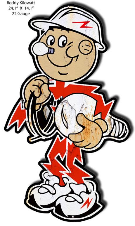 Reddy Kilowatt Cut Out Nostalgic Reproduction Metal Sign 14x24