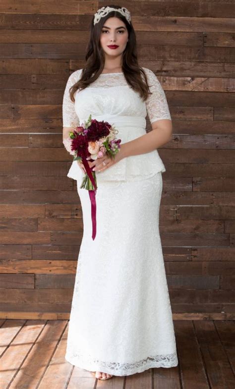 Kiyonna Poised Peplum Wedding Gown Preloved Wedding Dress Save 62