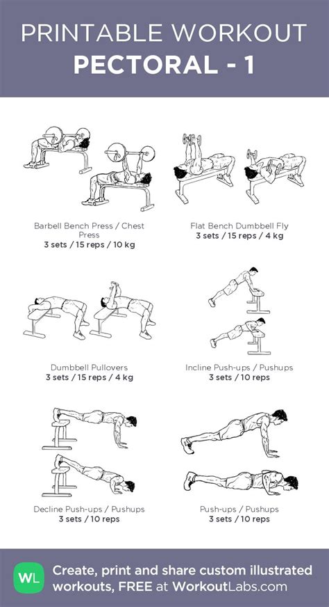 Pectoral 1 Pectoral Exercises Printable Workouts Workout