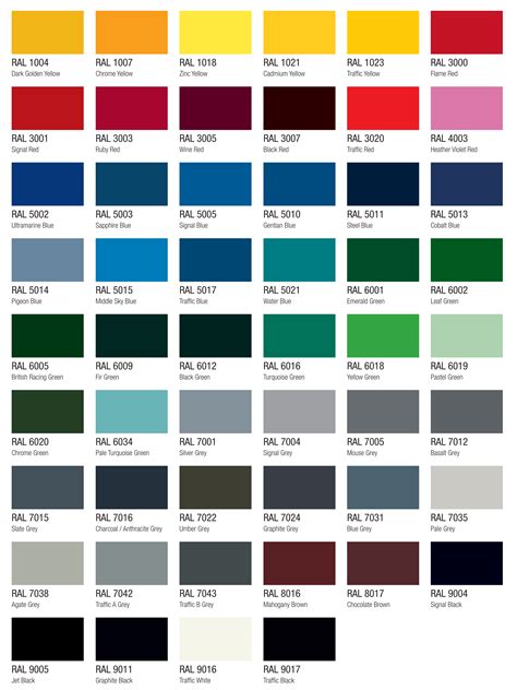 Colour Chart Ral E3 Effect Colour Chart Brand New E3 Solid Color Ral