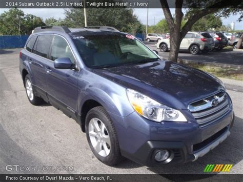 Twilight Blue Metallic 2014 Subaru Outback 25i Limited Ivory