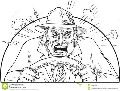 angry driver in mad road rage stock illustration illustration of black road 95291073