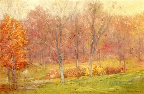 Autumn Rain Impressionist Landscape Julian Alden Weir Woods Forest