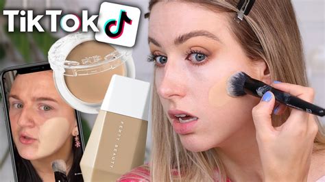 Testing Viral Tik Tok Makeup Kvd Beauty Balm Vs Fenty Eaze Drop Skin Tint Youtube