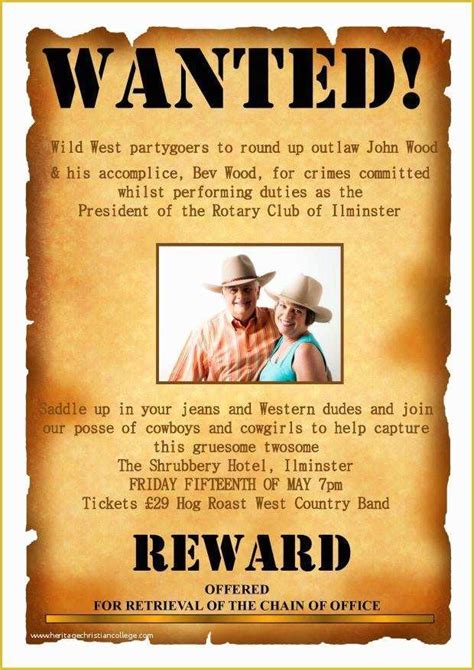 Wild West Wanted Poster Template Free Of Free Wanted Poster