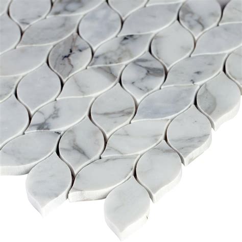 Carrara White Leaf Honed Marble Mosaic Tile Wall Floor Backsplash
