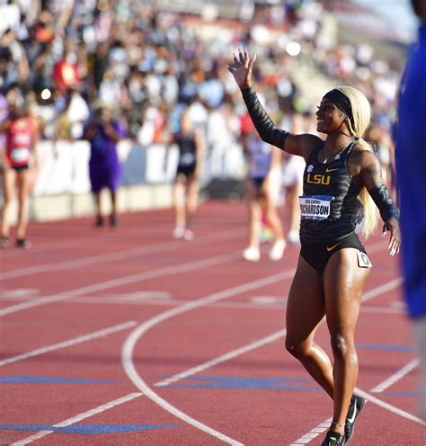 Sha'carri richardson couldn't race in the olympics . LSU stars Sha'Carri Richardson, JuVaughn Harrison earn ...