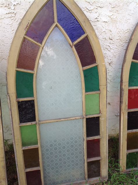 Group Of Antique Church Stained Glass Windows Obnoxious Antiques