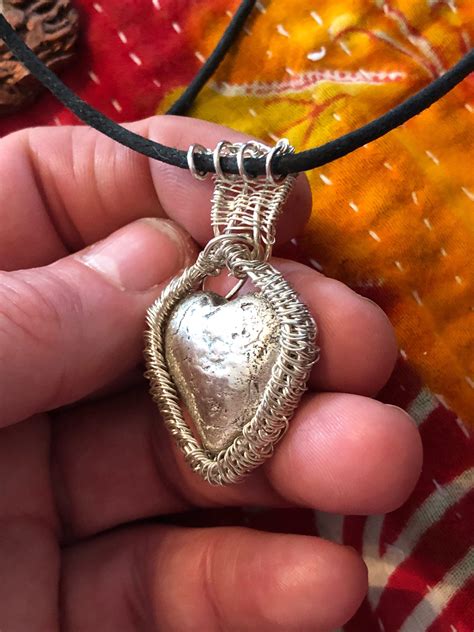 Sterling silver wire wrapped .999 fine silver heart | Etsy | Sterling silver wire wrap, Silver ...