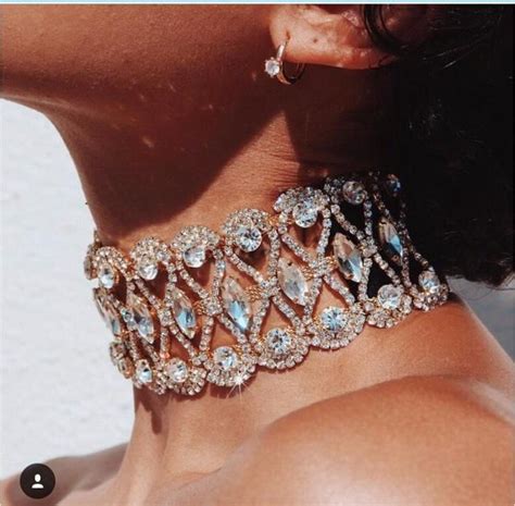 Luxury Rhinestone Crystal Sparkling Chokers For Women Crystal Neck