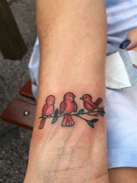 Mommas Three Little Birds Bird Tattoo Wrist Little Bird Tattoos