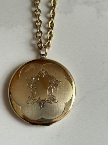 vintage gold filled 1 20 12k necklace with round locket 1 20 12k ebay