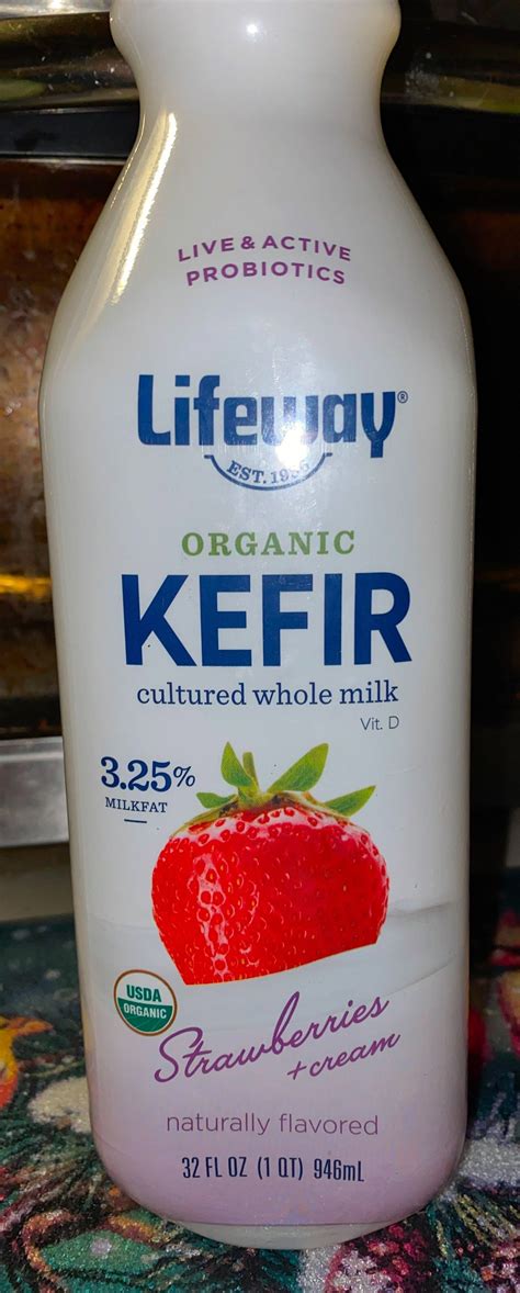 Lifeway Organic Kefir Cultured Whole Milk Strawberries Cream