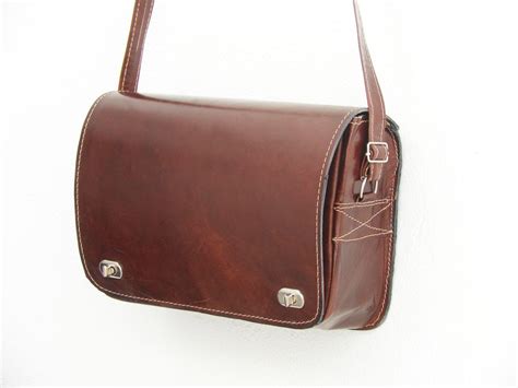 Dark Brown Leather Messenger Shoulder Cross Body Bag By Vraicuir 59