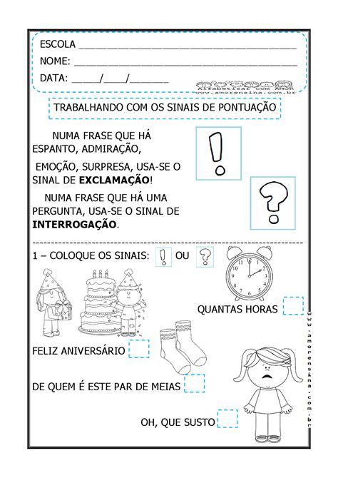 Atividade Com Sinais De Pontuacao