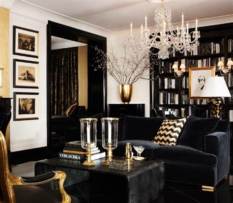 Black and gold living room furniture impressive black white and alainkodsi.com. White walls with black trim is such a great way to get ...