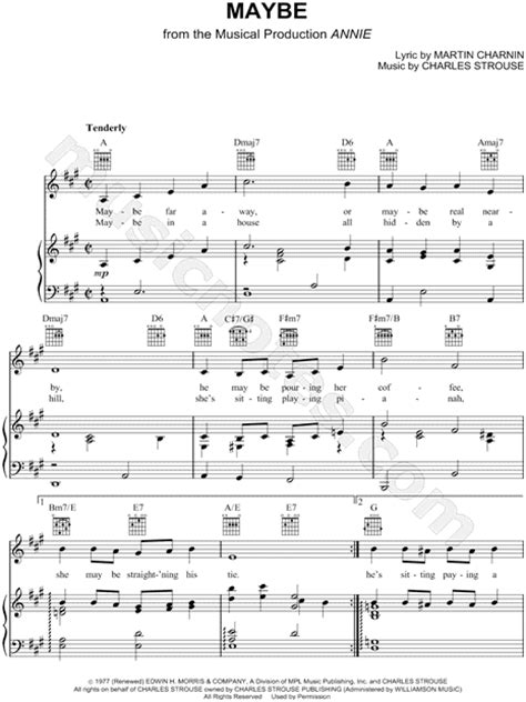 Maybe From Annie Sheet Music In A Major Transposable Download