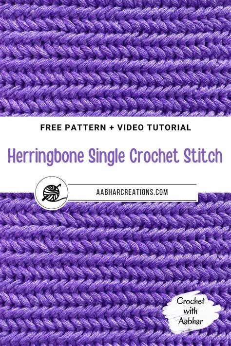 Free Printable Crochet Stitch Tutorial And Instructions For Herringbone